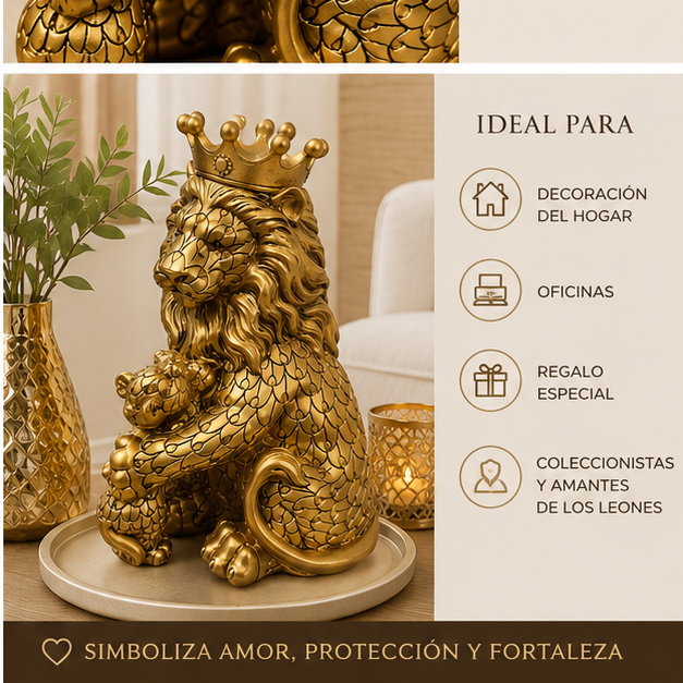 Figura Decorativa "Amor de Padre" – Rey León con Hijo