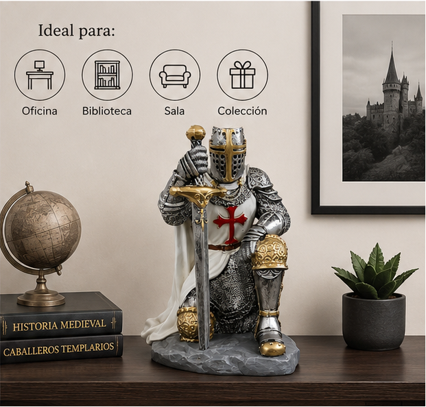 Caballero Templario Arrodillado “Soldado de Dios” Decorativo