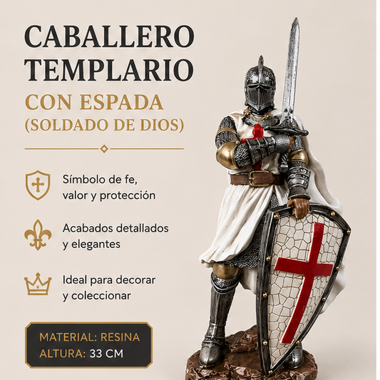Caballero Templario con Espada “Soldado de Dios” Decorativo