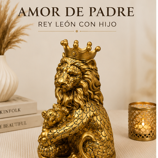 Figura Decorativa "Amor de Padre" – Rey León con Hijo