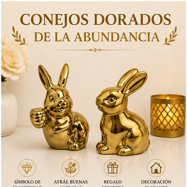 Conejos Dorados de la Abundancia ✨🐇