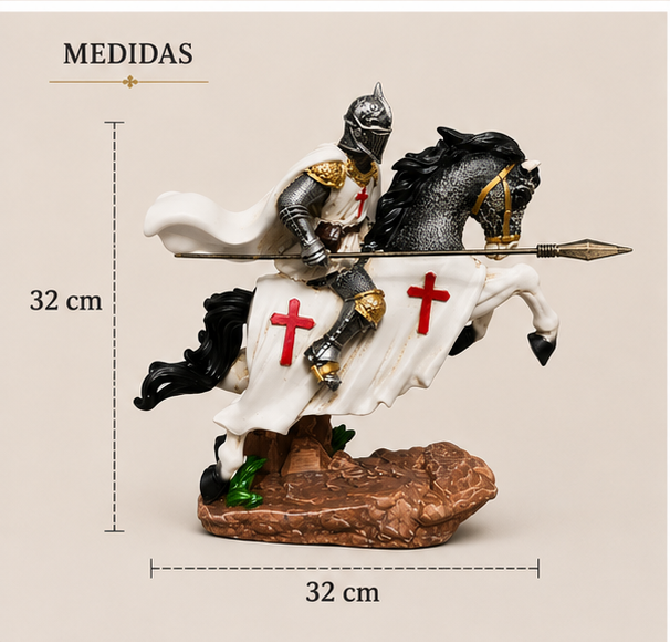 Caballero Templario sobre Caballo “Soldado de Dios” Decorativo