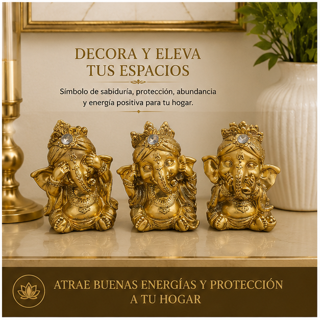 Set Ganesha de la Sabiduría y Protección (3 Piezas)