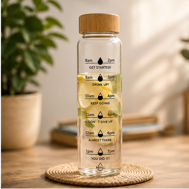 Tomatodo Motivacional de Vidrio Borosilicato 1L