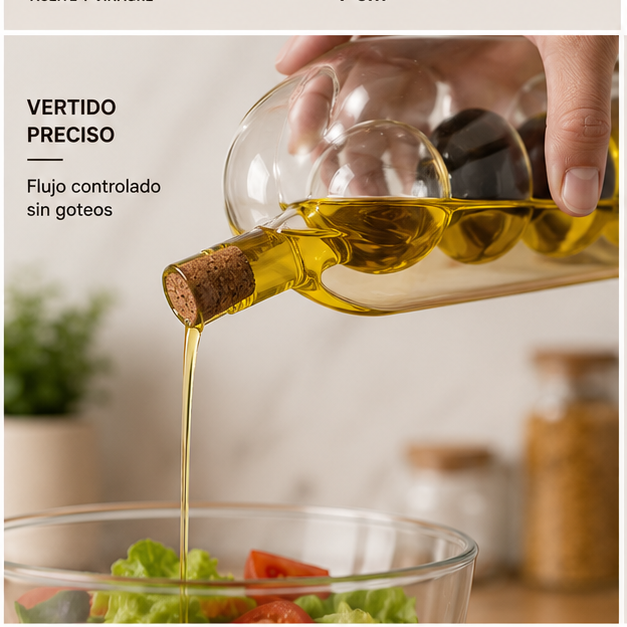 Aceitero Doble de Vidrio Borosilicato