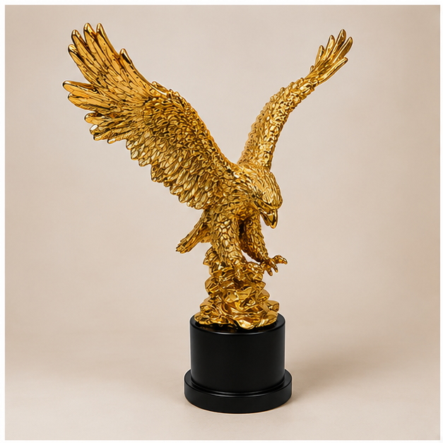 Águila Dorada Decorativa con Base