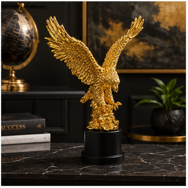Águila Dorada Decorativa con Base