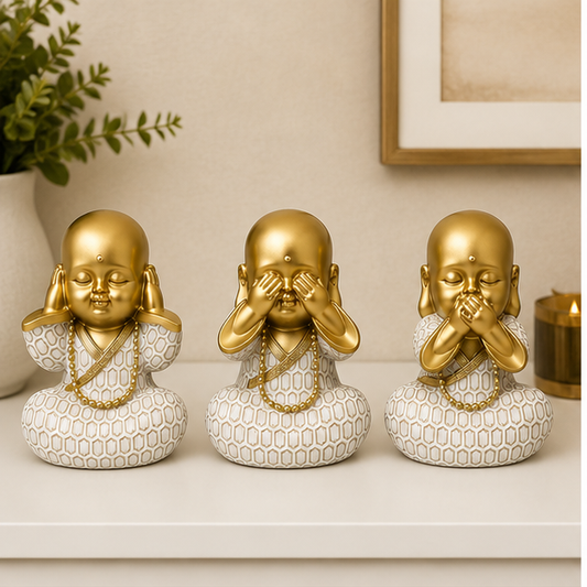 Set Decorativo Buditas “No Veo, No Escucho, No Hablo”