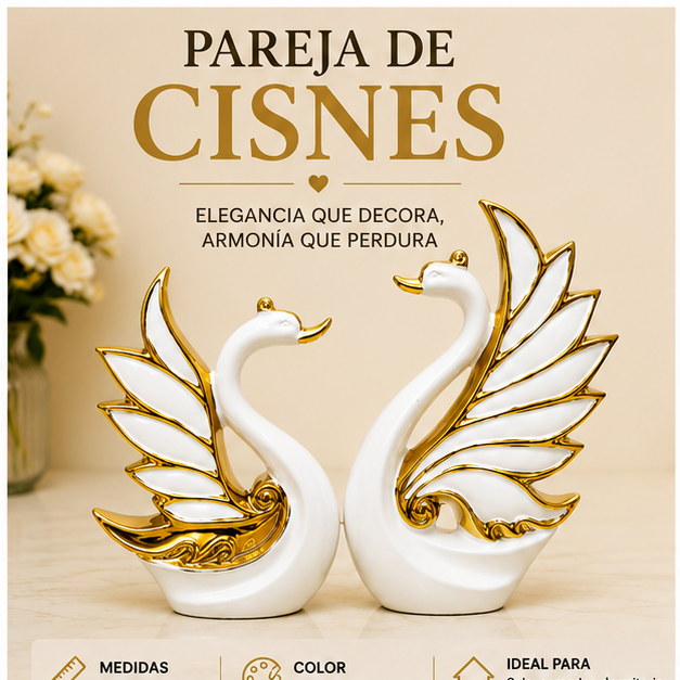 Pareja de Cisnes Decorativos