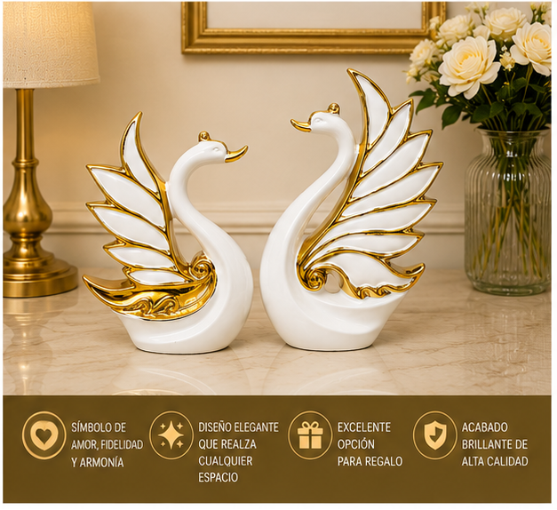 Pareja de Cisnes Decorativos