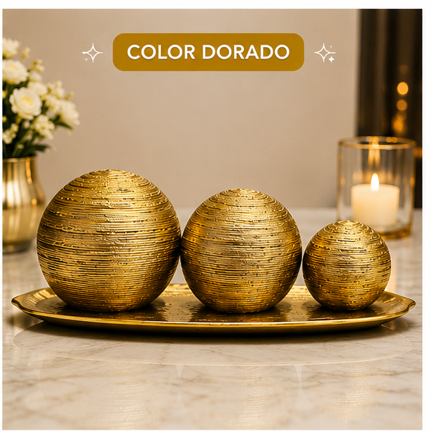 Trío de Esferas Decorativas
