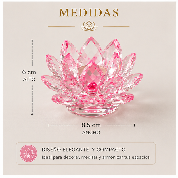 Flor de Loto de Cristal – Luz, Energía y Armonía para tu Espacio