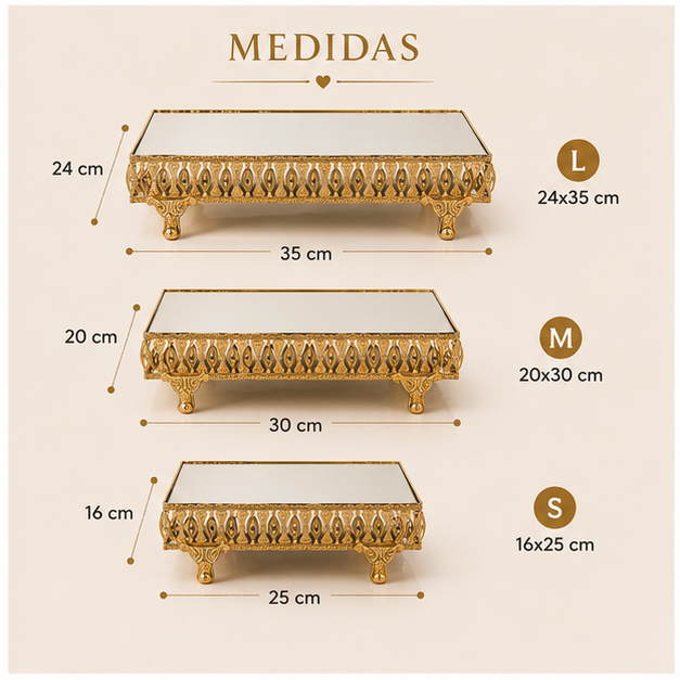 Fuentes Rectangulares Decorativas con Espejo