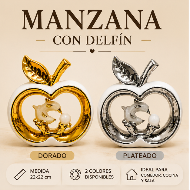 Manzana Decorativa con Delfín