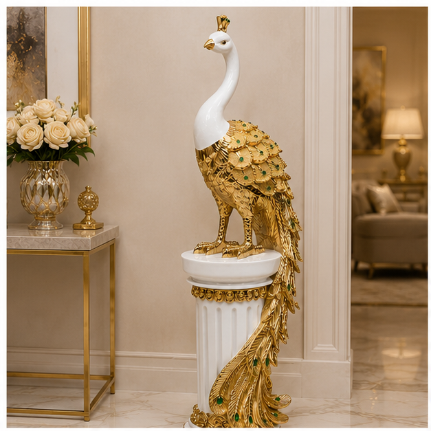 Pavo Real Imperial con Pedestal