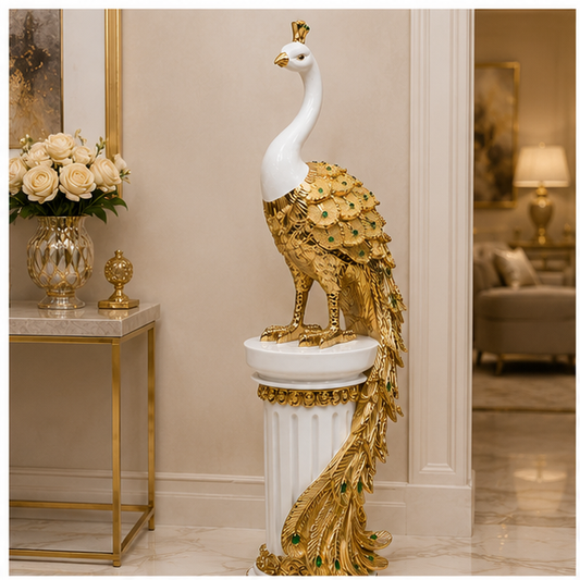 Pavo Real Imperial con Pedestal