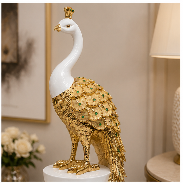 Pavo Real Imperial con Pedestal