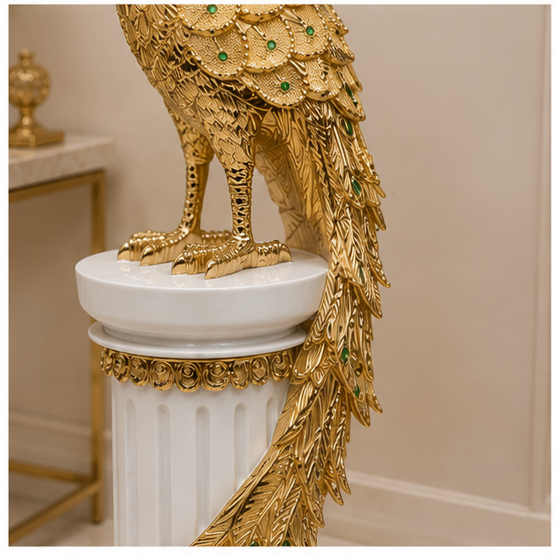 Pavo Real Imperial con Pedestal
