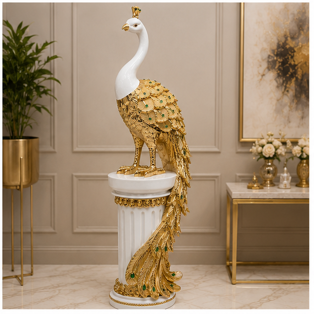 Pavo Real Imperial con Pedestal