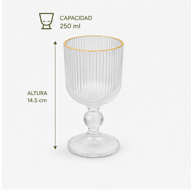 Copa Pinterest Borde Dorado