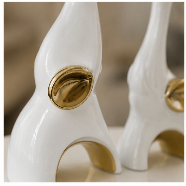 Set Decorativo Elefante Acróbata con Esferas de Cristal