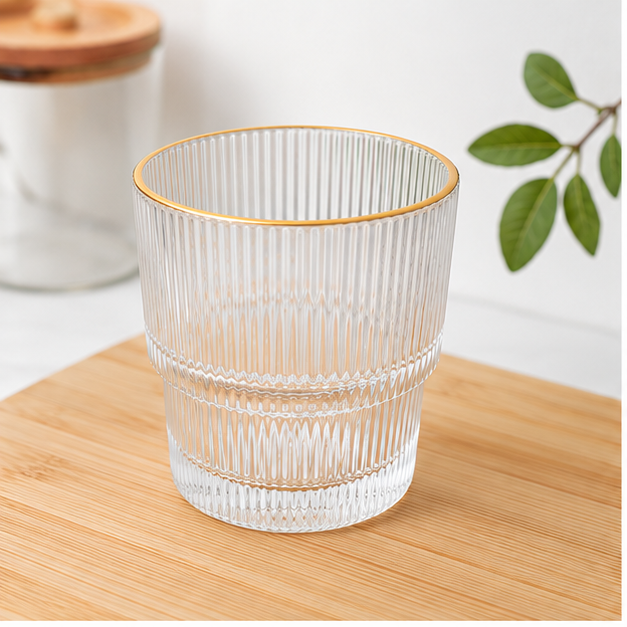 Juego de Vasos Pinterest Borde Dorado – 6 Piezas